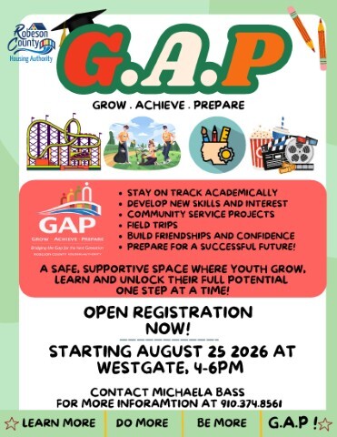 GAP flyer, the information on this flyer is in the text above. 